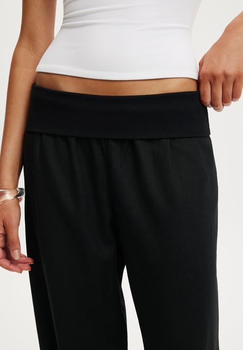 Cotton On - Haven Fold Over Pant - Black