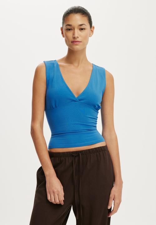 Cotton On - Maple V Neck Tank - Cobalt