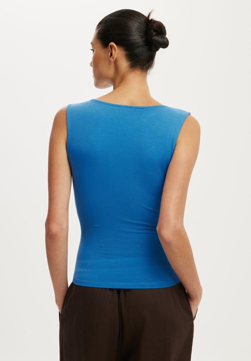 Cotton On - Maple V Neck Tank - Cobalt