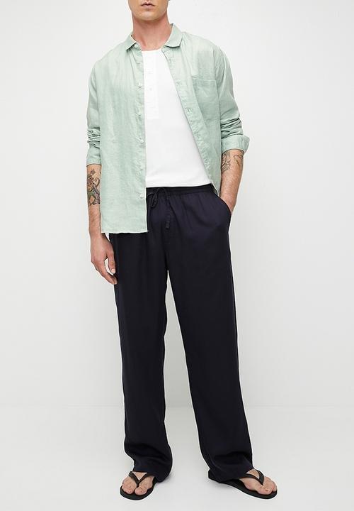 Cotton On - Relaxed Linen Long Sleeve Shirt - Faded Jade