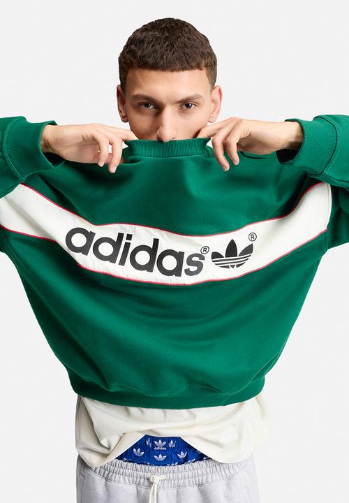 adidas Originals - Signature Sweats Block Sweatshirt - Dark Green 
