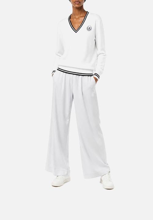 POLO - Wmn Farah  Sport V-Neck Track Top - White