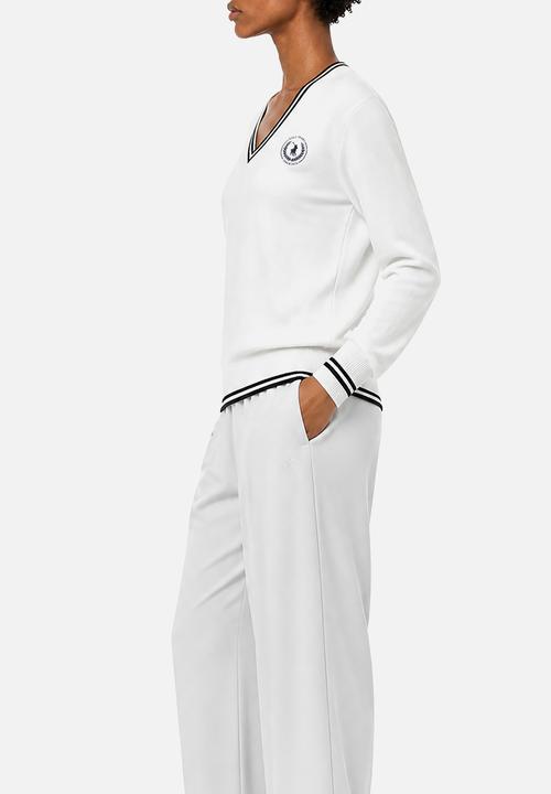 POLO - Wmn Farah  Sport V-Neck Track Top - White