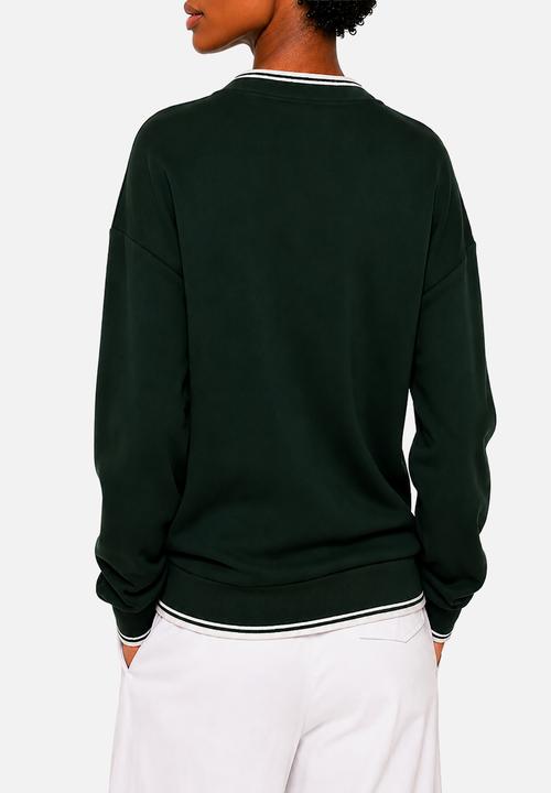 POLO - Wmn Farah  Sport V-Neck Track Top - Forest Green