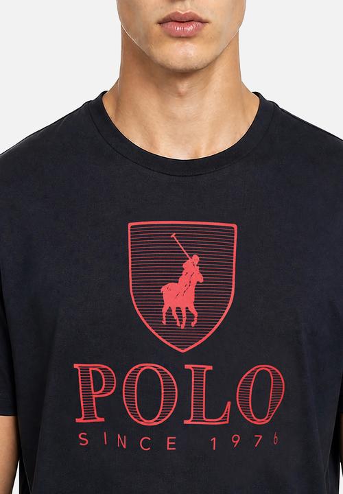 POLO - MENS CREW NECK PRINTED  SS TEE - Navy