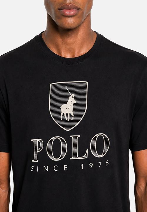 POLO - MENS CREW NECK PRINTED  SS TEE - Black
