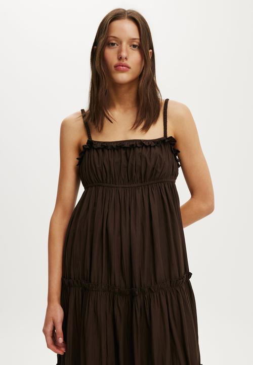 Cotton On - Poppy Tiered Maxi Dress - Dark Oak
