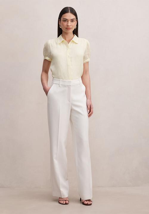 Forever New - Posie lace detail blouse in lemon