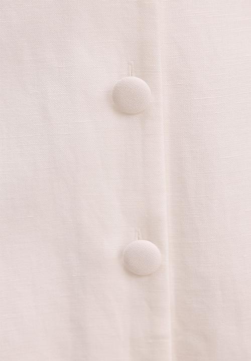 Forever New - Elinda button up linen mini dress - porcelain