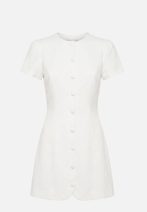 Forever New - Elinda button up linen mini dress - porcelain