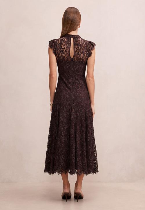 Forever New - Arielle lace midi dress - plum brown