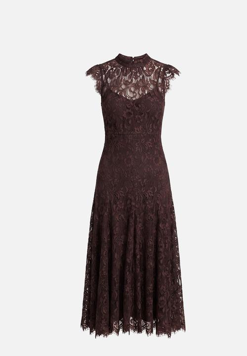 Forever New - Arielle lace midi dress - plum brown