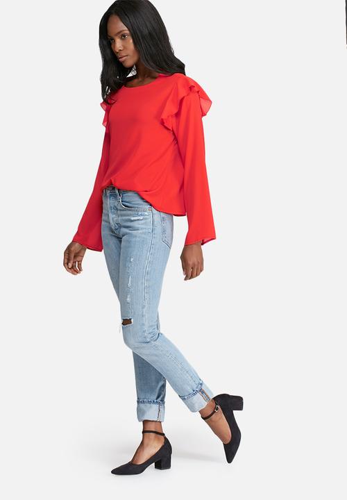 dailyfriday - Shoulder frill shell top