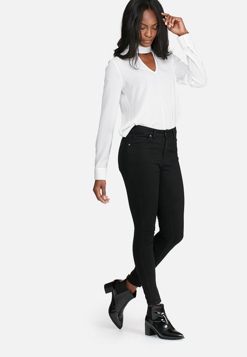 dailyfriday - Long sleeve choker blouse