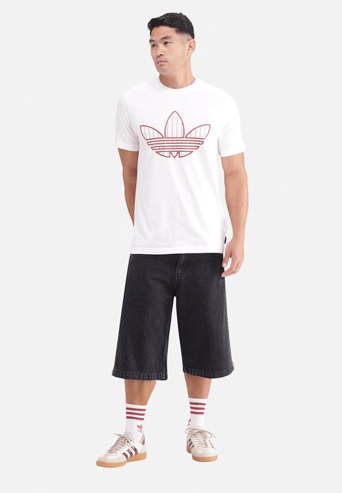 adidas Originals - Trefoil INFILL Tee - cloud white/red