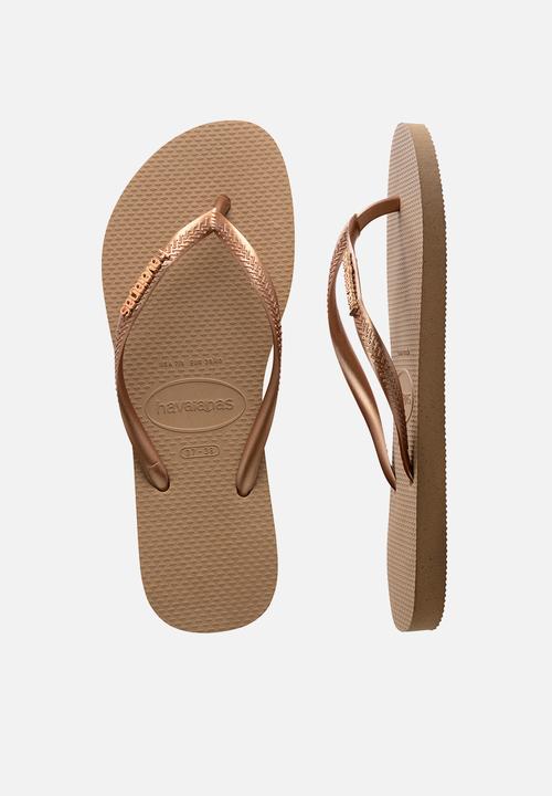 Havaianas - Slim logo - metallic rose gold