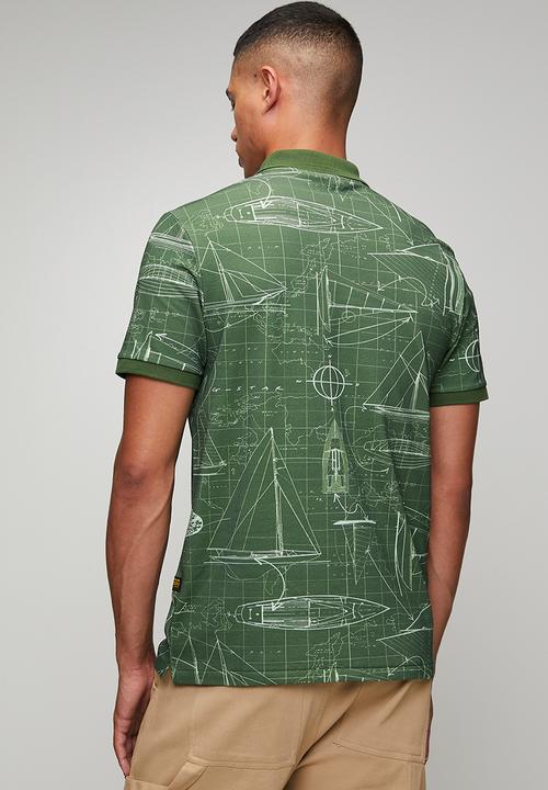 G-STAR - Dunda Slim Aop Polo - Dk Nuri Green