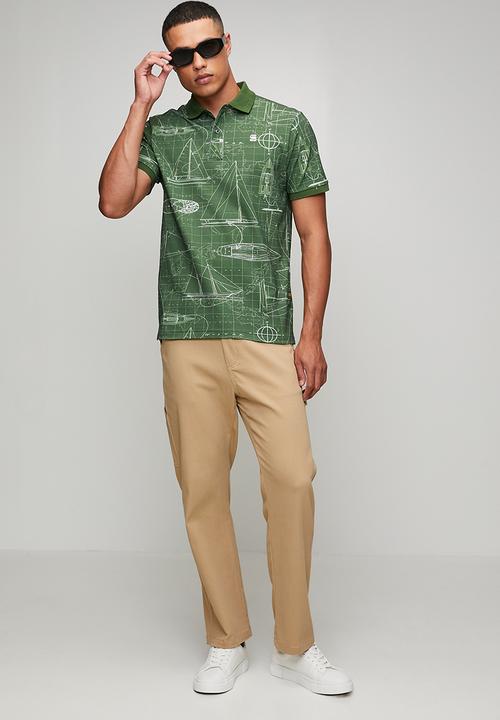 G-STAR - Dunda Slim Aop Polo - Dk Nuri Green