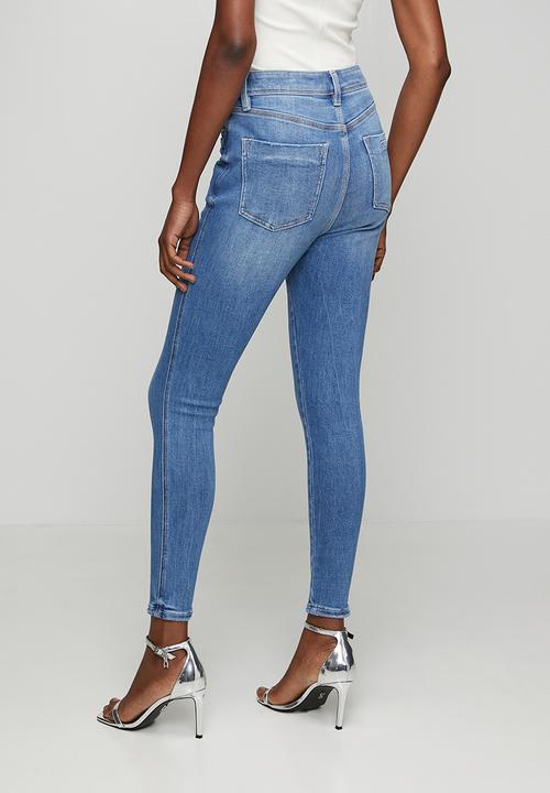 Steve Madden - Ladies zoe contour curvy mid wash skinny - mid blue