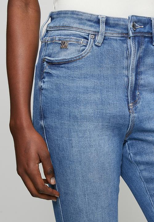 Steve Madden - Ladies zoe contour curvy mid wash skinny - mid blue