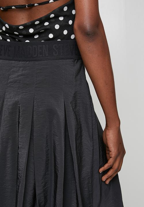 Steve Madden - Ladies peggy pleated midaxi skirt - black