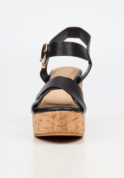 Miss Black - Amari 1 cork platform block heel - black