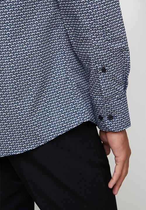 Pringle of Scotland - Pringle Tom Printed Tailored Long sleeve Shirt - Navy