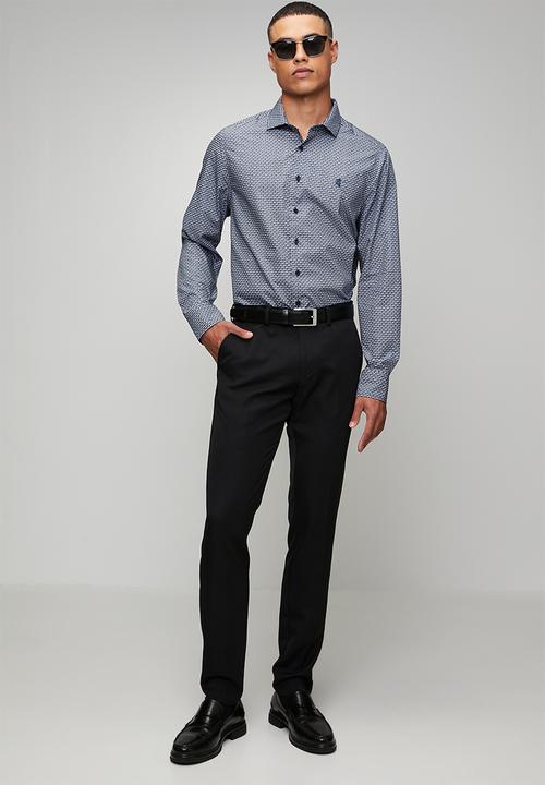 Pringle of Scotland - Pringle Tom Printed Tailored Long sleeve Shirt - Navy