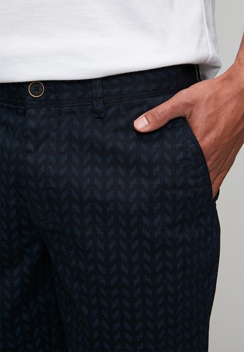 Pringle of Scotland - Henry Printed Thigh Chino Short - Navy