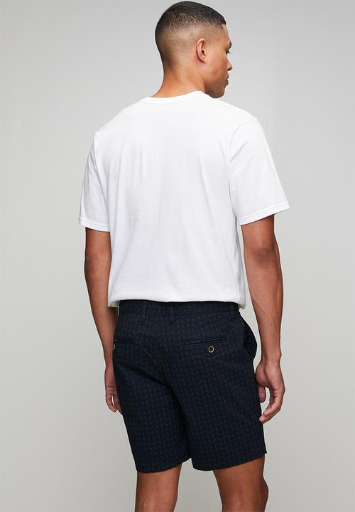 Pringle of Scotland - Henry Printed Thigh Chino Short - Navy