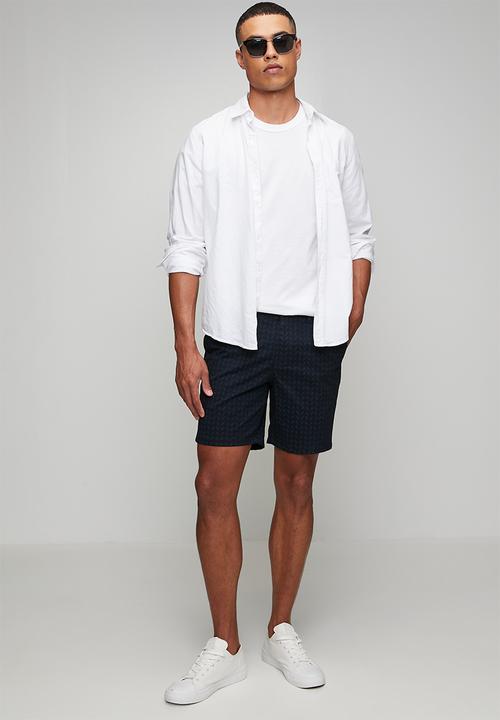 Pringle of Scotland - Henry Printed Thigh Chino Short - Navy