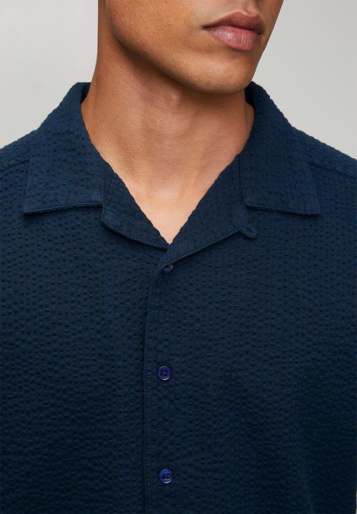 RVCA - Seered Stripe Shirt - Petrol Blue