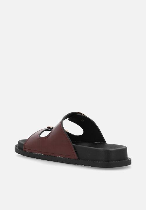 Madison® - Barbara two strap slide - burgundy
