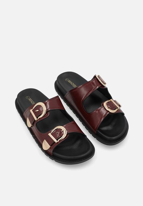Madison® - Barbara two strap slide - burgundy