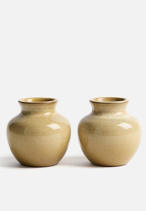 H&M - Mini terracotta vase - beige