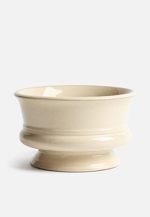 H&M - Wide reactive-glaze terracotta plant pot - light beige