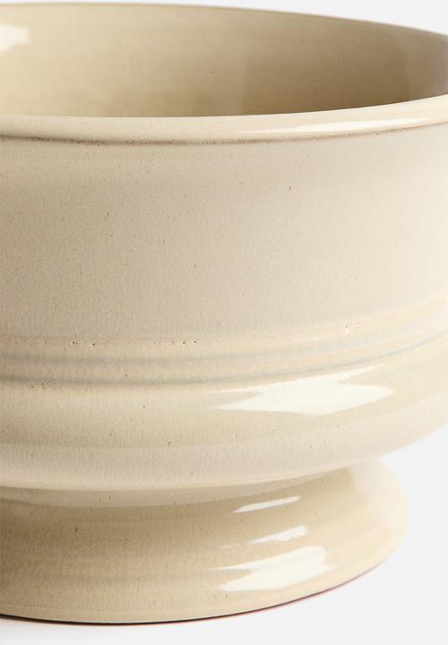 H&M - Wide reactive-glaze terracotta plant pot - light beige