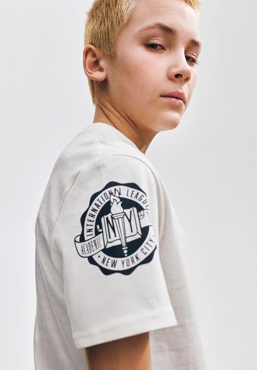 H&M - Printed cotton t-shirt - cream/nyc