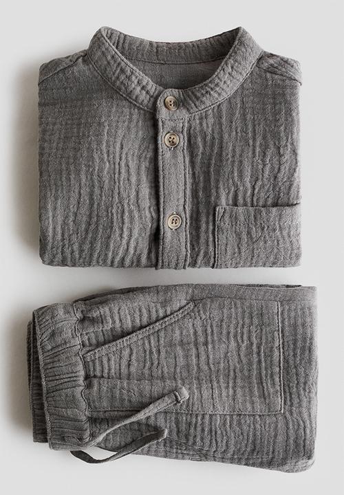 H&M - 2-piece cotton muslin set - grey