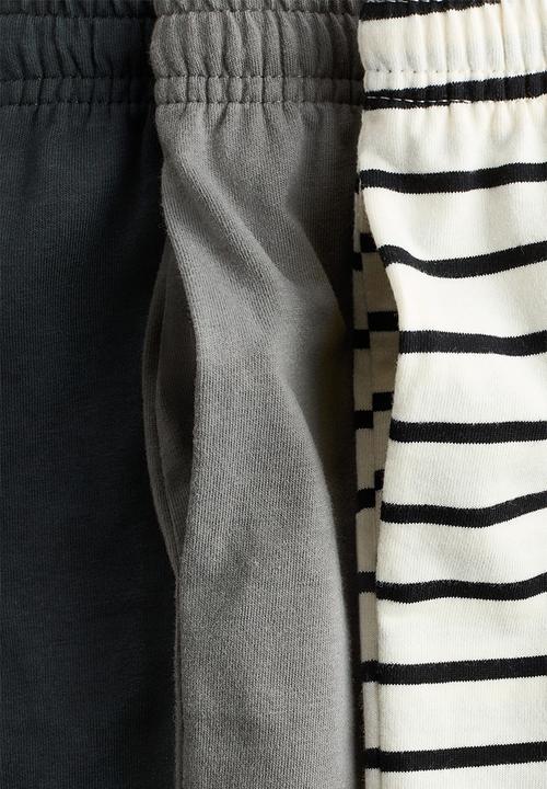 H&M - 3-Pack cotton jersey shorts - white/striped