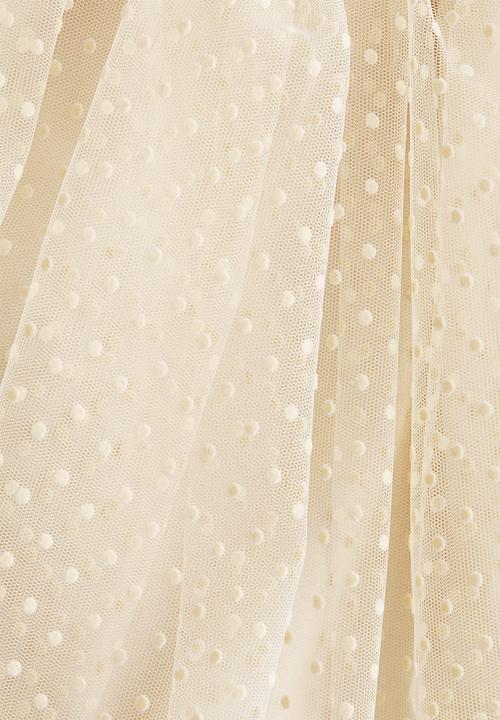 H&M - Glittery tulle skirt - light beige/spotted