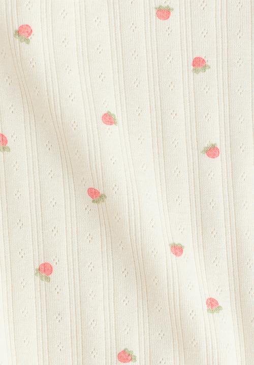 H&M - 2-piece printed cotton set - cream/berries