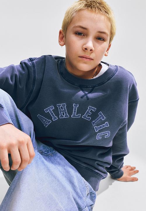 H&M - Motif-detail sweatshirt - dark blue/athletic