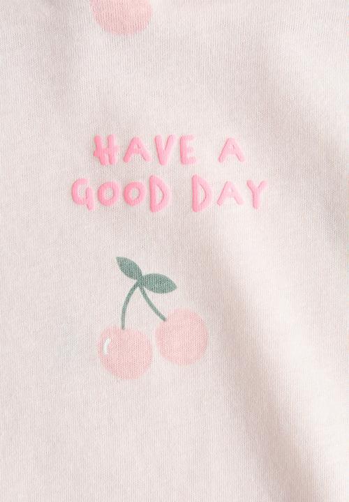 H&M - Printed t-shirt - light pink/cherries