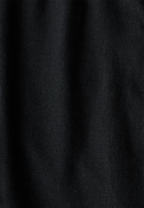 H&M - Relaxed fit linen-blend trousers - black