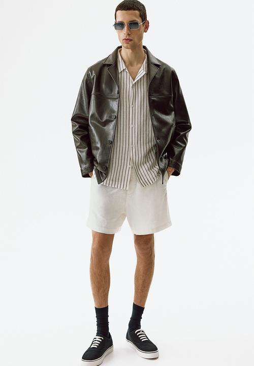 H&M - Relaxed fit linen-blend shorts - white