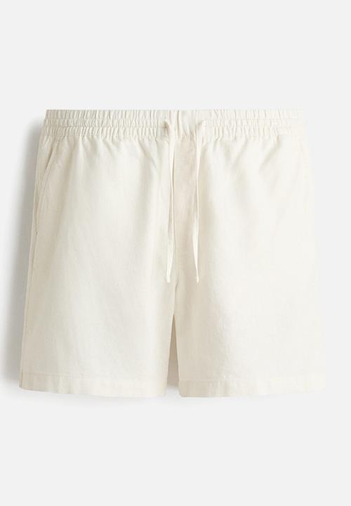 H&M - Relaxed fit linen-blend shorts - white