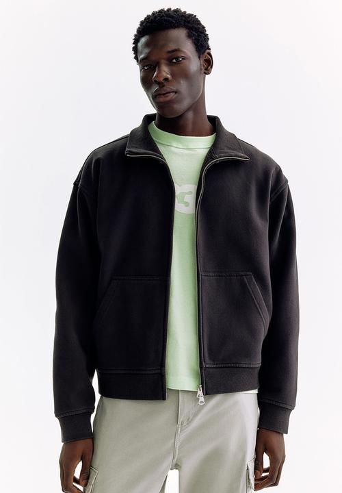 H&M - Relaxed fit boxy-style track jacket - black