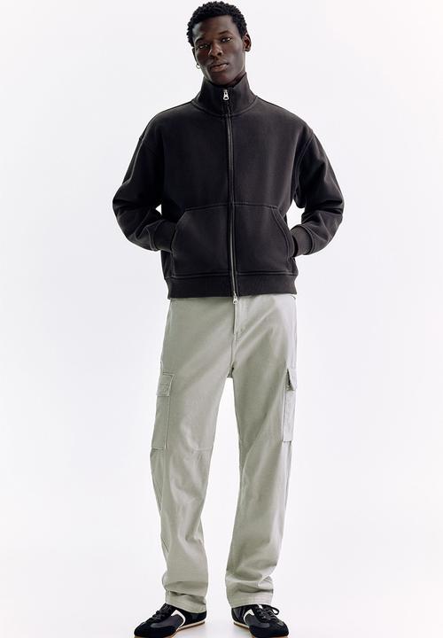 H&M - Relaxed fit boxy-style track jacket - black
