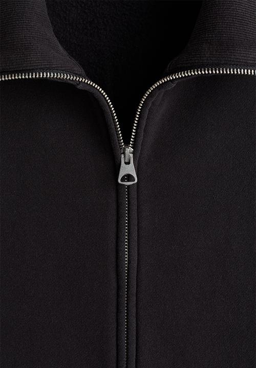 H&M - Relaxed fit boxy-style track jacket - black